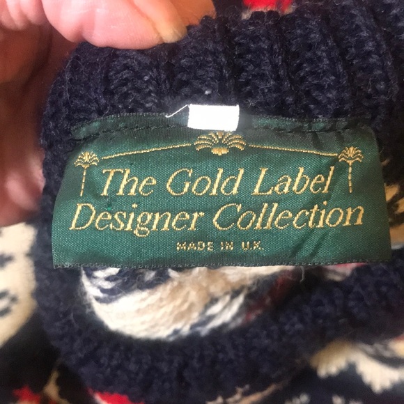 100% British wool ski sweater lady/men fair isle L - Picture 3 of 7